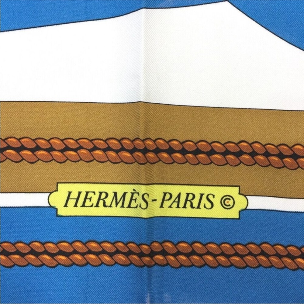 Hermes Chateaux d Arriere by J.Abadie Silk Scarf 1974 - Picture 4 of 5
